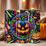Electric Pumpkin – Neon Halloween Tumbler