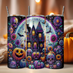 Haunted Blooms – Halloween Tumbler