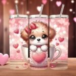 Puppy Love & Hearts - Valentine Tumbler