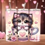 Polka Dot Purrfection - Valentine Tumbler
